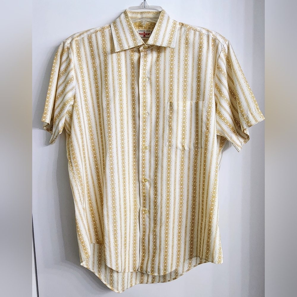 Vintage Eagle Brand Button Up Short Sleeve Pocket Cool Pattern Shirt 60s/70s VGC